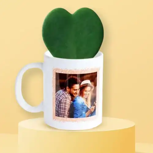 Stunning Hoya Heart Plant in Personalized Coffee Mug