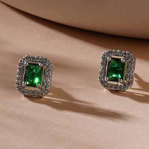 Luxe Green Stud Earrings