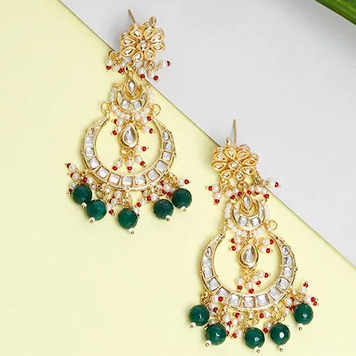 Glamorous Kundan Earrings Charm