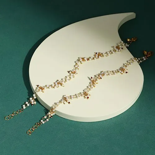 Traditional Kundan Sparkle Anklet Set