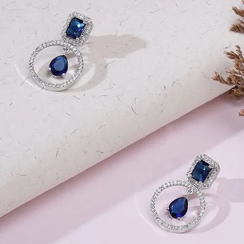 Twinkling Sapphire Drop Earrings