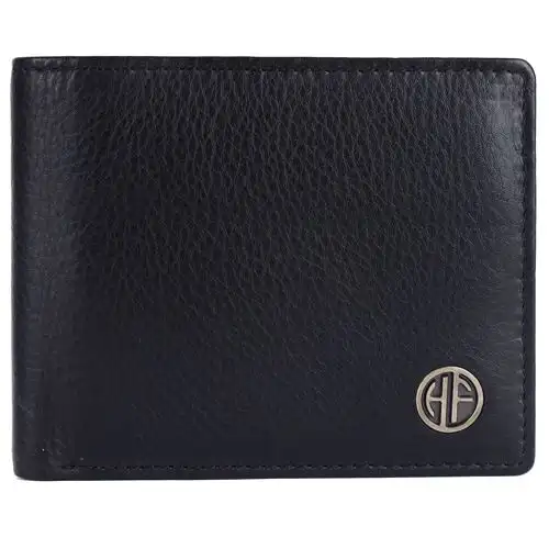 Stylish Leather RFID Protected Mens Bi Fold Wallet