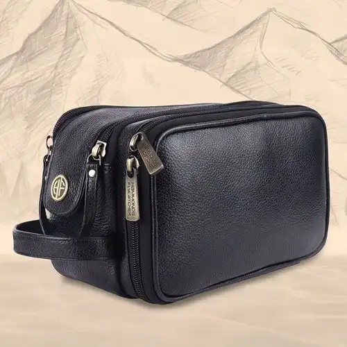 Remarkable Leather Toiletry Travel Kit