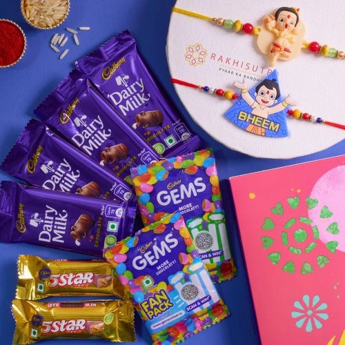 Adorable Kids Rakhi Set N Chocolaty Treat