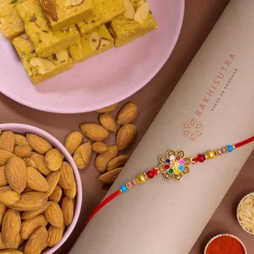 Traditional Kundan Rakhi N Treats Indulgence