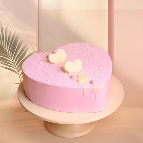 Strawberry Bliss Heart Cake