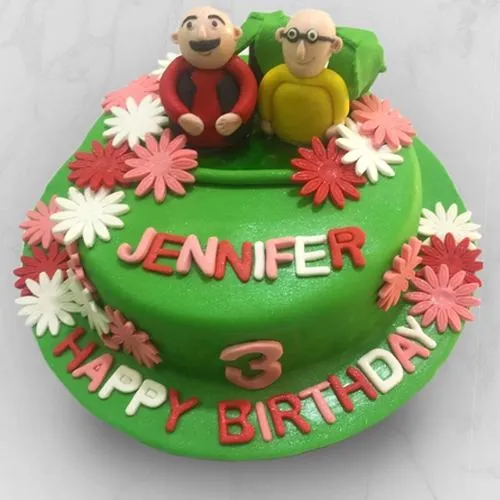 Luscious Motu Patlu Fondant Cake for Kids Party