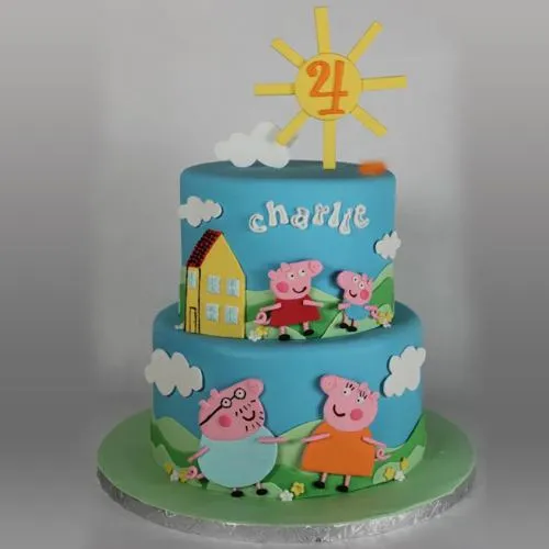 Enjoyable 2 Tier Peppa Pig Cake for Children