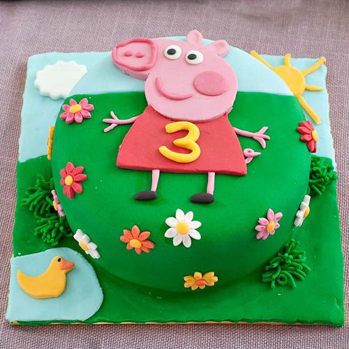 Deliver Divine Kids Party Special Peppa Pig Fondant Cake To Chennai Today Free Shipping Chennaionlineflorists