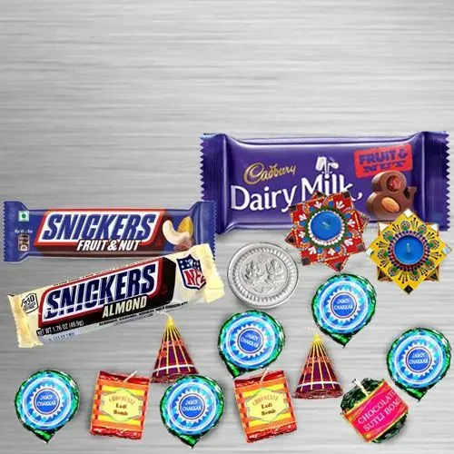 Fabulous Chocolates Treat with Dot Mandala Diya	for Diwali