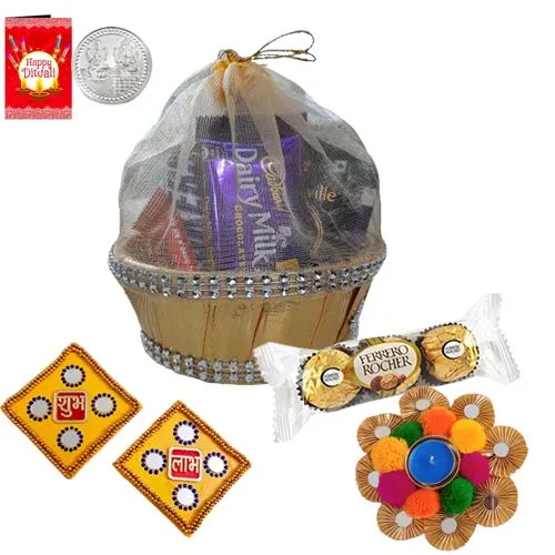 Festive Hamper of Ferrero Rocher with T-Lights