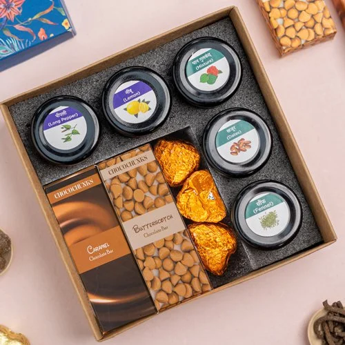 Indulgent Assorted Mukhwas  N  Chocolates Treat Box