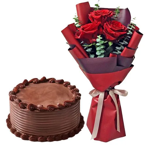 Flowers with Cake Delivery in Chennai in 2 hrs; Free Shipping