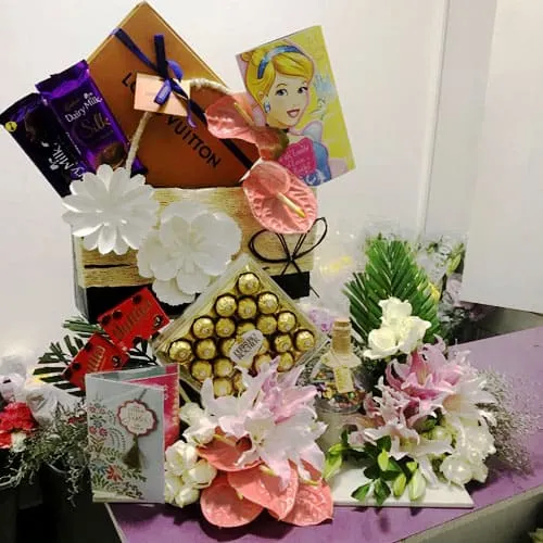 Online Flowers N Chocolates Arrangement