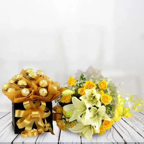 Premium Forrero Rocher flower gift box for birthday ,wedding