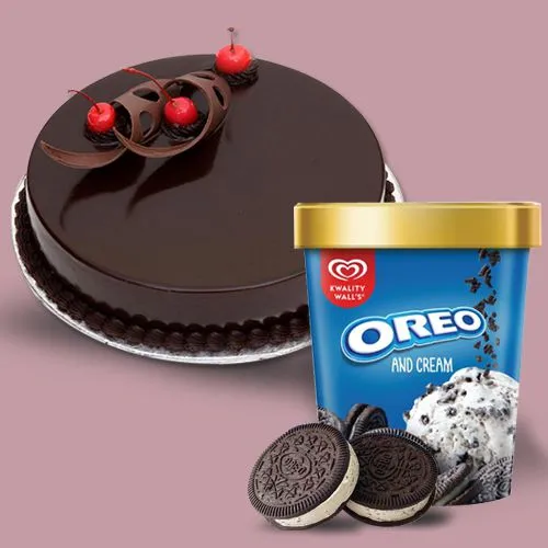 Blissful Combo of Kwality Walls Oreo Ice Cream n Chocolate Truffle Cake