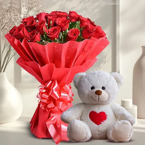 Love Blooms with Teddy Bear