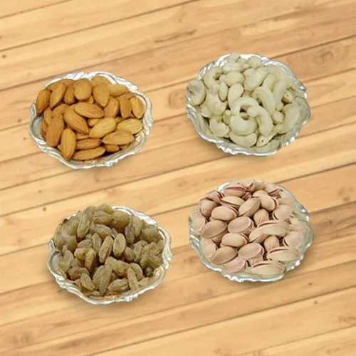 Cool Assortment of Dried Fruits and Silver Plated Bowls