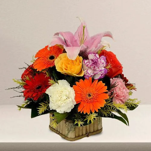 Burst of Color Floral Basket