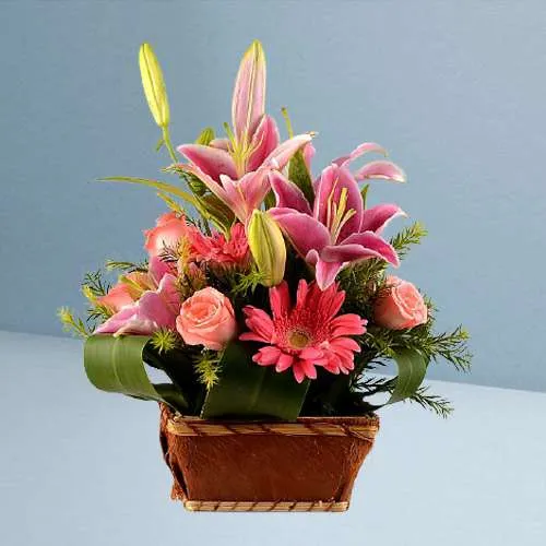 Fantastic Pink Floral Basket