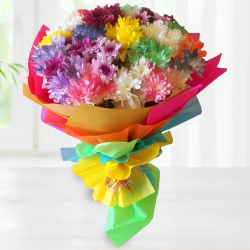 Impressive Bouquet of Multicolored Carnations