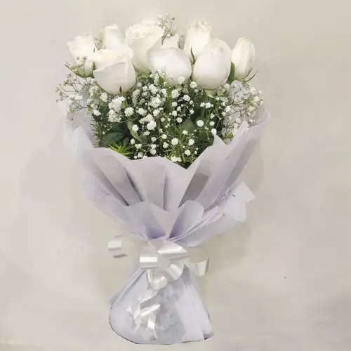 Eternity White Roses Bouquet