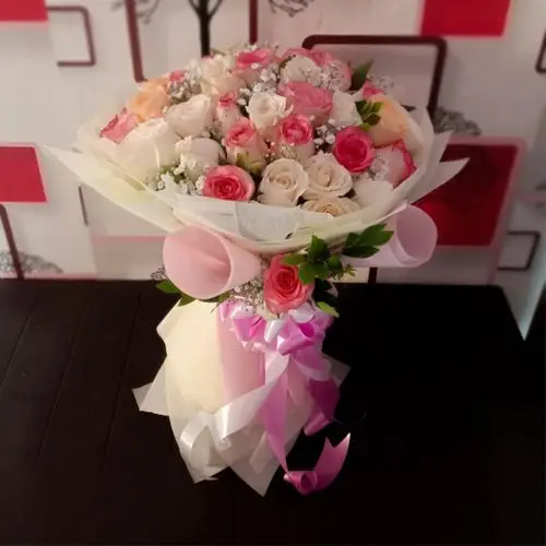 Ravishing Pink N Peach Roses Bouquet