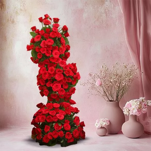 Enchanting 100 Roses Standing Arrangement