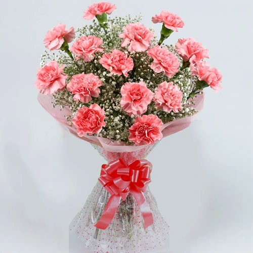 Pretty Bunch of Pink Coloured Carnations