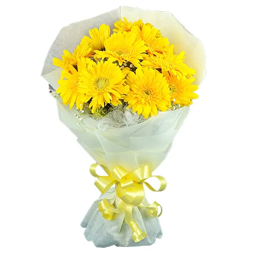 Artful Yellow Gerberas Bouquet