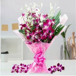 Artistically Arranged Orchids Bouquet