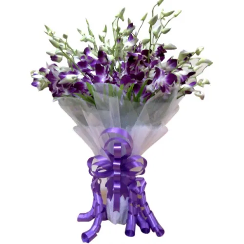 Captivating Bouquet of Blue Color Orchids