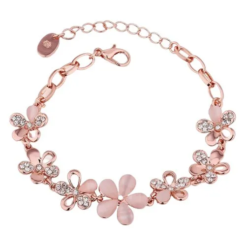 Vivid Beauty Rose Gold Plated Crystal Bracelet