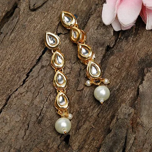 Kundan   Pearl Elegance Earrings