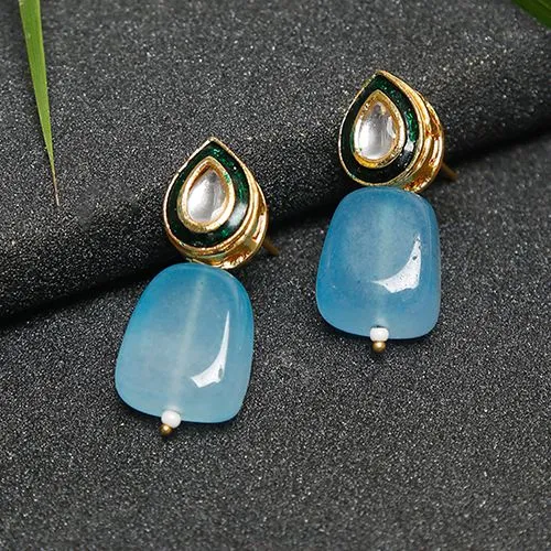 Blissful Sky Blue Kundan Earrings