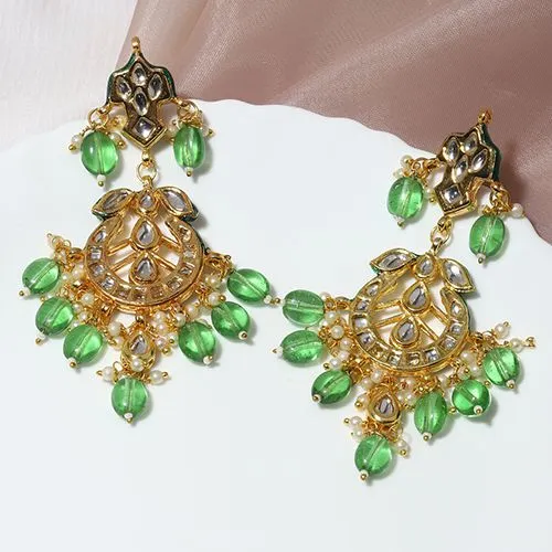 Luxe Green Kundan Earrings