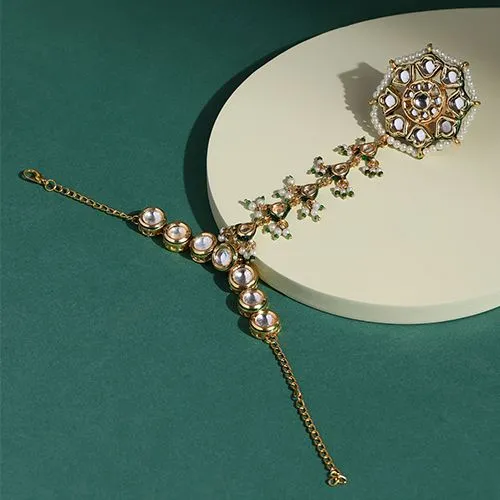 Chic Kundan Hand Jewelry