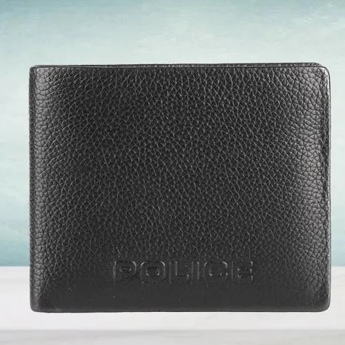 Wonderful Police Brand Mens Leather Wallet in Black