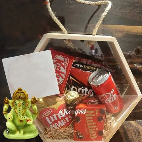 Diwali Hamper Full of Delectables with Glowing Ganesha