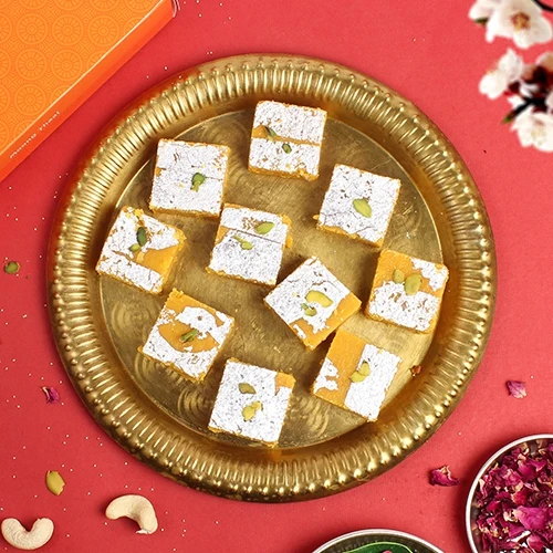 Classic Mohan Thal Mithai by Kesar