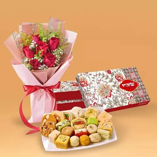 Roses  N  Sweets Delight Combo