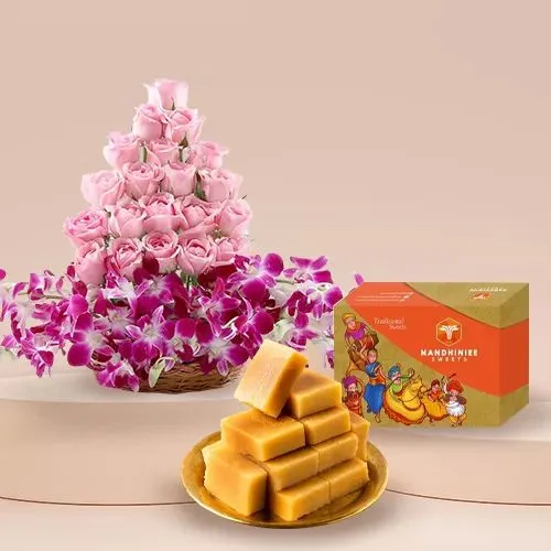 Elegant Flowers  N  Mysore Pak Indulgence