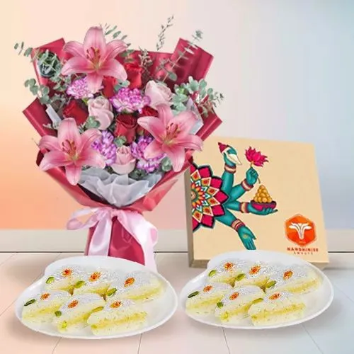 Blushing Flowers  N  Malai Sandwich Treat