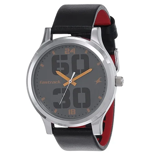 Fashionable  Bold Analog Leather Mens Watch