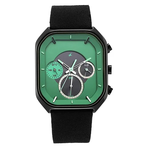 Elegant Fastrack After Dark Green Dial Gents Analog Watch