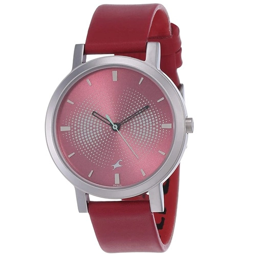 Impressive  Sunburn Round Pink Dial Ladies Watch