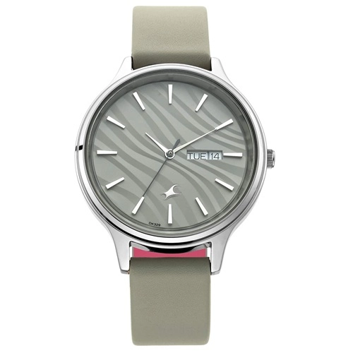 Impressive Fastrack Ruffles Round Grey Dial Ladies Analog Watch