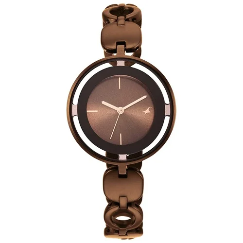 Glitch Round Brown Dial Ladies Analog Watch