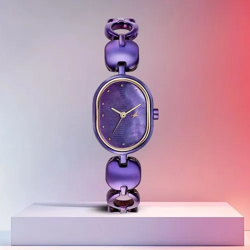 Remarkable Fastrack Purple Metal Strap Watch