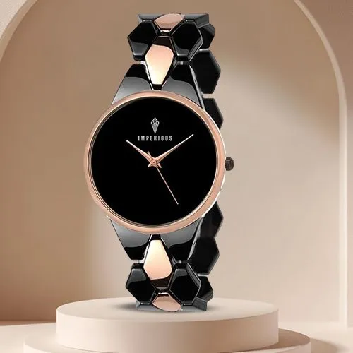 IMPERIOUS Womens Black Dial Watch